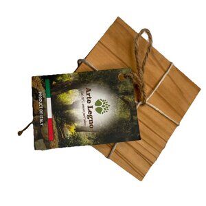 Arte Legno Olive Wood Square Coasters Set of 6